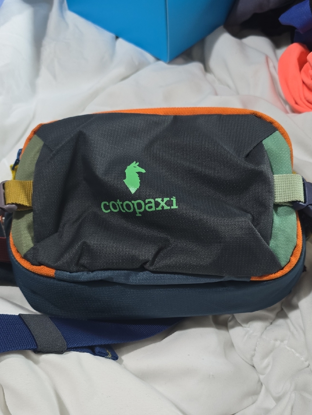 cotopaxi Colorblock Waist Pack in Black, Green, Orange